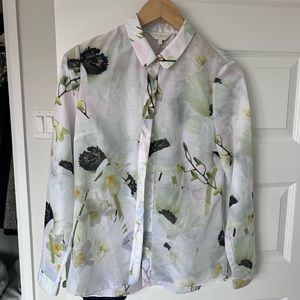 Ted Baker shirt with floral detailing. Lightweight, never worn